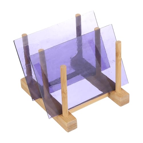 Vitrail violet transparent de format rectangulaire pour art et artisanat
