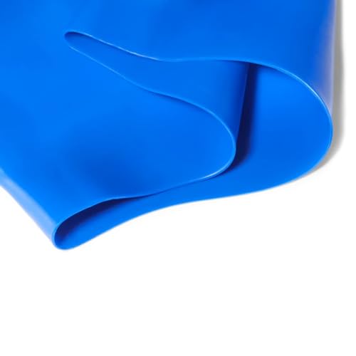 Amazon Basics Silicone Swim Cap, Unisex, Water-Resistant, Easy to Put On and Off, Blue, 1-Pack - image 5