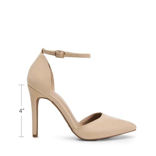 Image of DREAM PAIRS Women's High Stiletto Dress Heels Pumps | Closed Toe Pointed Toe Ankle Strap Dress Comfortable Pumps Shoes for Wedding Party Birthday Dancing