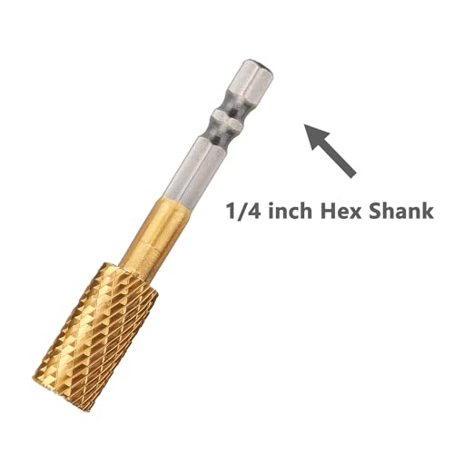 Image of 6 Pieces Set Carbide Burr Set (1 /2 inch Diameter ）with 1 /4 inch Hex Shank,Double Cut Tungsten Carbide Rotary Burr Set for DIY Grinder Metal Wood Carving Engraving Polishing Drilling Grinding Milling