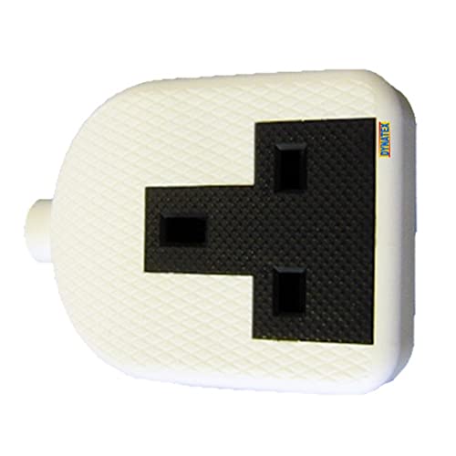 13 Amp Electric Hard Rubber Socket 13A Heavy Duty Mains Electrical 3 Pin 13A White DX/3001063