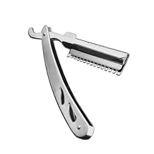 FRCOLOR Stainless Steel Manual Razor Shaver for Men Vintage Folding Straight Razor Beard Shaving Tool Eyebrow Shaping Haircut Not Include Blade