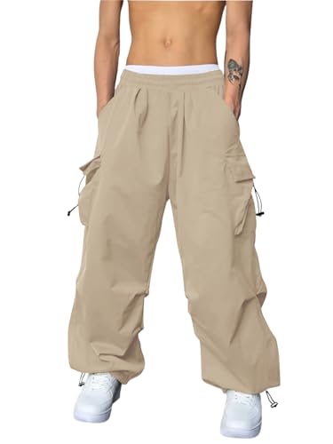 Image of GRECIILOOKS Men's Cargo Pants | 4 Pocket Cotton Cargo Joggers for Men | Loose Fit Stylish Pant with Pockets | Casual Baggy Trousers & Streetwear Lower