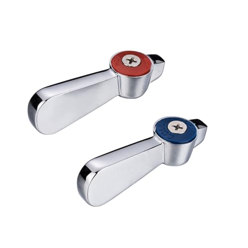 Phivan Commercial Faucet Parts Kitchen Faucet Handle Replacement Kit - 2 Pack Lever Handles 0.43 Round Stem Hole Ideal for Kitchen Laundry Restaurant and Industrial Use