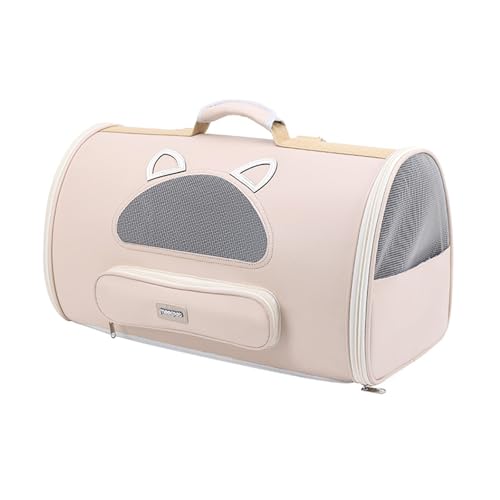 防災 猫 キャリー 猫用 ペットキャリーバッグ ソフトタイプ移動ケージ 通気性 脱走防止 折りたたみ可能 車載用 新幹線/病院通い用 クッション付き 猫用 犬用 軽量 旅行用/移動用 新幹線(Beige)