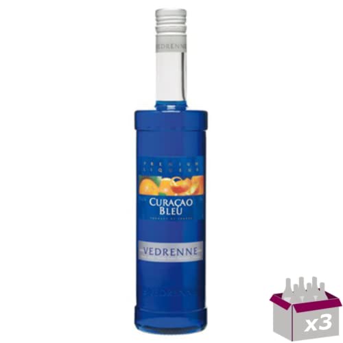 Lot de 3 Vedrenne - Liqueur Curaçao bleu 25° - 70cL