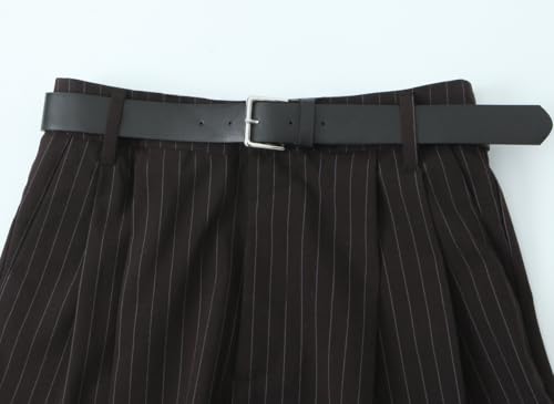 Womens Double Pleated Pants Wide Leg Dress Pants High Waist Trendy Trousers3