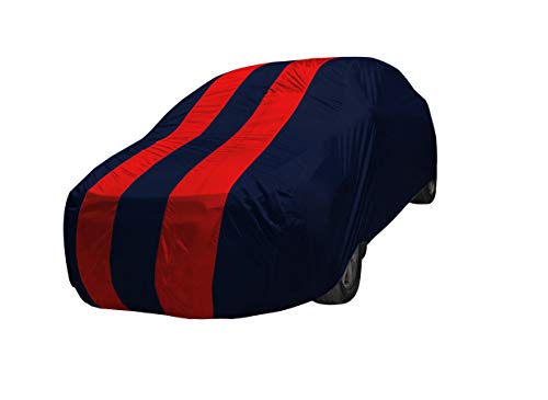 Image of Auto Hub Car Cover Compatible with Hyundai Santroo Xing (Model : 2003-2015) with Mirror Pocket, Weather Proof, Triple Stitched, Santroo Xing Cover- Navy-Red