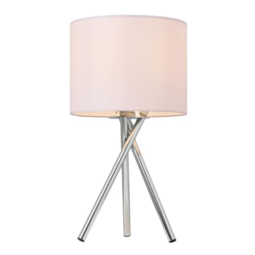 Image of LITECRAFT Orla Tripod Bedside Table Lamp with Drum Shade - (Pink)