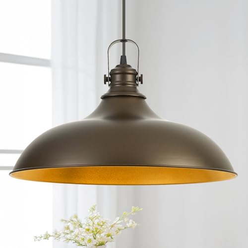 Refice 17 Inch Farmhouse Pendant Lights Kitchen Island Oil Rubbed