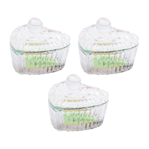 3 vasos de cristal para manicura con tapa miniatura 1