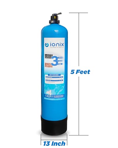 Image of Ionix Clear Pro Manual - Easy Self-Backwash 3-Stage Water Treatment System | 13 inchx54 inch Compact Design | DIY-Friendly | Works on Sediment, Hardness, Scaling, and Turbidity