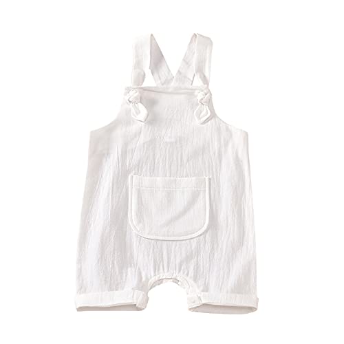 Newborn Baby Toddler Girl Boy Plain Pocket Bib Overalls Overall Pants