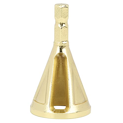 Deburring External Chamfer Tool, Deburring Chamfer Tool Bit Die Steel Remove Burr Tool External Burr Removal for Copper Metal Rod Bolt Pipe 3D Printing Resin PVC Parts (Hexagonal Handle Gold)