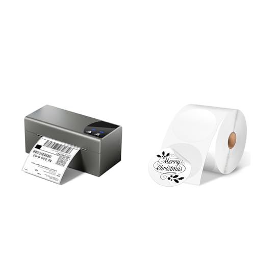 Image of Phomemo Thermal Label Printer & 2 inch White Circle Thermal Labels, 150mm /s Speed Wiress Thermal Printer, Compatible with USPS /UPS & More, Shipping Label Printer for Home & Small Business