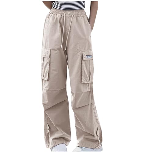 Cargo Pants for Girls 10-12 Cute Stretch High Waisted Wide Leg Pants Boys Casual Bow Baggy Summer Hiking Pant