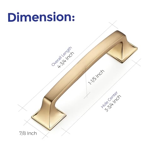 Image of Ravinte Champagne Bronze Square Foot Arch Cabinet Pulls 3-3 /4 Inch 5 Pack