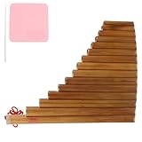 NOLITOY Rohr Bambus Panflöte Tragbares Musikinstrument für Anfänger Leichtes Langlebiges Design mit Reinigungstuch für Schüler und Hand auge koordination Zufällige Farbe Zufällige Farbe