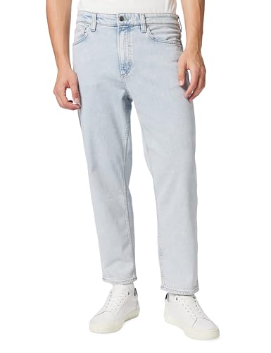 Jean Boss Arlo Cropped à coupe loose, le pantalon denim homme à la silhouette moderne