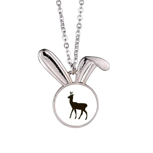 Collier pendentif chevreuil noir lapin le cadeau idéal pour passionnés
