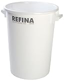 REFINA X-1 100L Mixing Tub for Plasters, Screeds, Resins & More - 67 cm Tall, Thick-Walled HPDE Plastic Bucket with Handles & Withstands -30°C to 100°C - Durable & Easy-to-Clean Food Grade Bucket