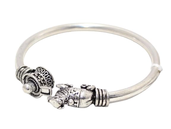 Rajasthan Gems Kada Men Bangle 925 Sterling Silver Shivling Nandi Bull Kara Shiv Shiva Mahadev Mahakal Damru Unisex H218 (2.4" inches) (B0CQGF2655) Amazon Price History, Amazon Price Tracker