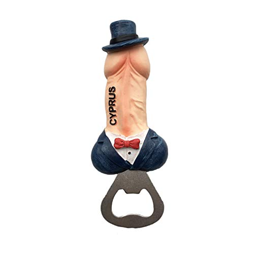 Cyprus 3D Dick Penis Refrigerator Magnet Beer Bottle Opener Resin Travel Souvenir Handmade Home Decoration Collection Penis Fridge Magnet