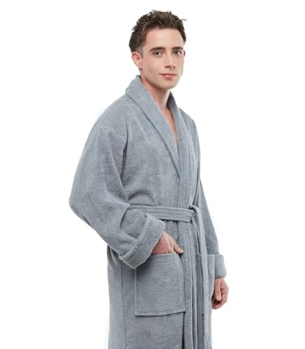 Mens Cotton Bathrobe, Ankle Length Long Men’s Terry Cloth Towel Bath Robe2