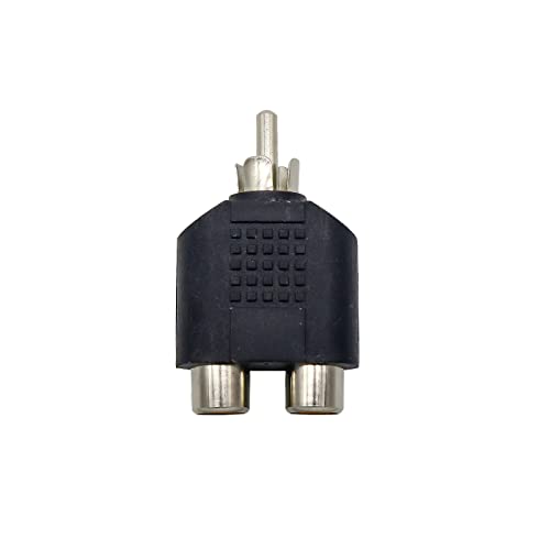 Image of Electronic Spices Single RCA Male to 2 RCA Female Dual Splitter Interface Audio Connector Pack of 20pcs