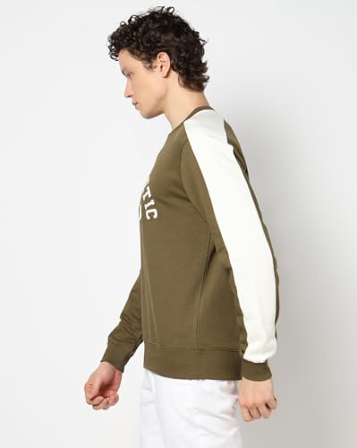 Image of Gap Men Stylised Full Sleeves Crew Neck Cotton Blend Sweatshirt