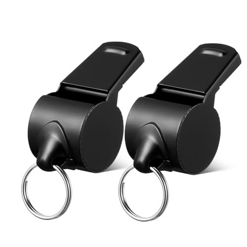 Mipcase 2pcs Stainless Steel Referee Whistles Whistles for Adults Lifeguard Teacher Safety Loud Outdoor Noisemakers