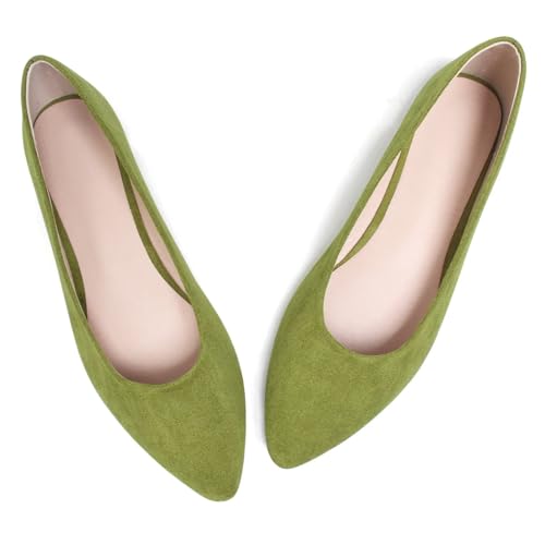 Image of Dear Time Women's Pointed Toe Ballet Flats Simple Casual Office Work Flats Slip-on Comfortable Shoes