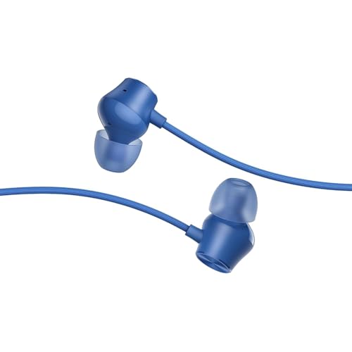 Image of Lynacz Original Earphone Wired Earphones Buds 2 Neo with Mic Compatible with Realme, Oppo, Vivo with 11.2mm Bass Driver, Tangle-Free Cable, 3.5mm Jack, Light Weight, Travel Friendly, [Blue]