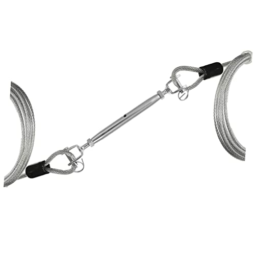 Ajustador de Cable Tornillo Tensor de Cuerpo Cerrado de Acero Inoxidable para Tensado de Cables y Resistente a la Corrosión para Aparejos y Cuerda de Carpa miniatura 2