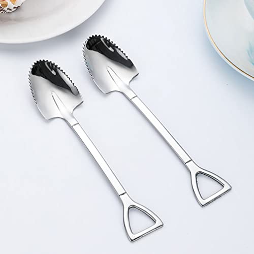 Angoily Small Spoons 4Pcs Grapefruit Spoons Stainless Steel Citrus Fruit Spoons With Serrated Vintage Serrated Spoon With Handle For Kitchen Espresso Spoons #TOP7
