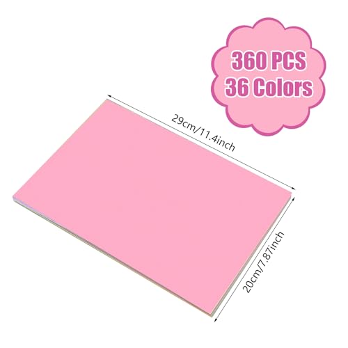 360 Blatt Seidenpapier Bunt, 36 Farben A4 Tissue Paper Seidenpapier zum Verpacken 16 g/m² Geschenkpapier für DIY Basteln Verpackung Weihnachten