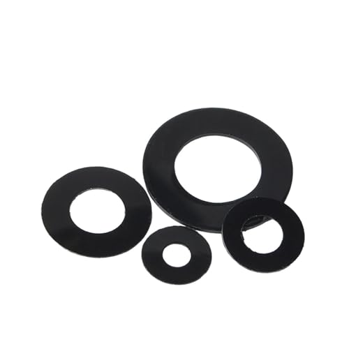 Mdingbao-V[bV[ M2 M2.5 M3 M4 M5 M6 M8 M10 Black/White Plastic Nylon Ultrathin Washer Flat Ring Seal Washer Gasket, 100pcs, 