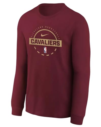 Nike Youth NBA On Court Practice Long Sleeve T-Shirt (US, Alpha, X-Large, Regular, Red, Cleveland Cavaliers)
