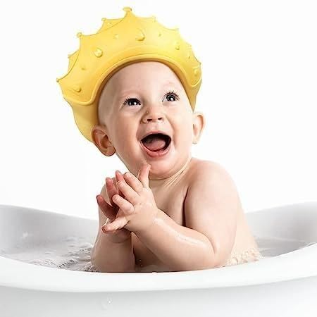 Avenn Baby Silicone Crown Bath Cap for Eye and Ear Protection - Multicolor | Adjustable Safety Buckle, For Babies & Toddlers, Soft & Odourless, Waterproof Shampoo Shield, Reusable Multicolour-image-37