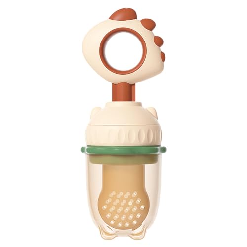 Alimentador de red para alimentos para bebés: molde de esponja de dinosaurio, comedero de silicona, chupete de frutas congelables, moldes para paletas para leche materna
