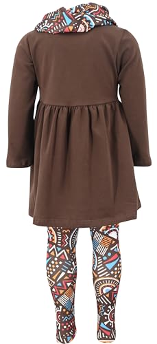 Image of Unique Baby Girls Kids Toddler 3pc Outfit Set Long Sleeve Lightweight Tunic Top Leggings and Scarf