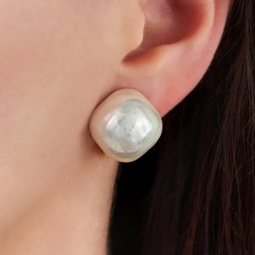 Boucles d'oreilles clip plaqué or perle baroque cadeau d'anniversaire idéal - 7