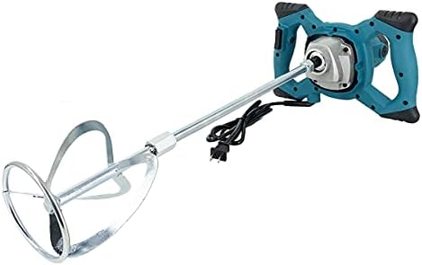 CDZHLTG 2100W Portable Electric Concrete Cement Plaster Grout Paint Thinset Mortar Paddle Mixer Pro Drill Mixer Stirring Tool Adjustable 6 Speed Handheld Standard 110V, Blue
