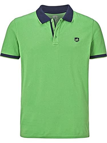 Jan Vanderstorm Herren Poloshirt Lavrans Kurzarm Polo-Hemd aus 100% Baumwolle Pikee und Polokragen, Logo-Stickerei und Kontrastfarben, große Größen L-7XL grün, 6XL (XXXXXXL) - 76/78