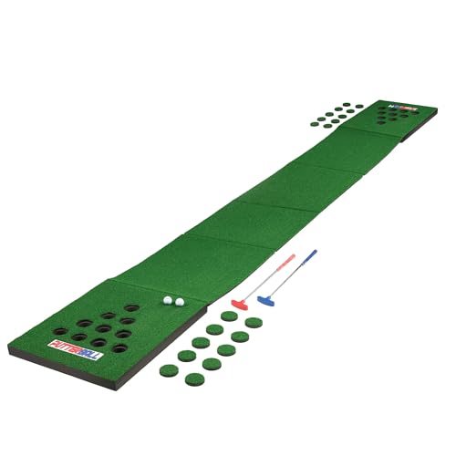 PutterBall XL Golf Pong Game Set – The Original 10 Cup Putting Pong Edition with 2 Putters, 2 Balls, Green Mat and Hole Covers – Fun Putter Golf Game for Backyard, Office, Indoor Outdoor Parties