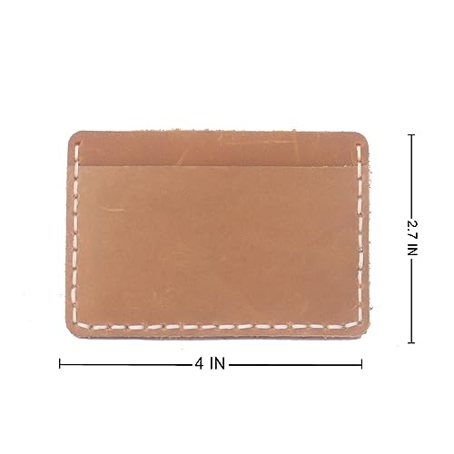 New style Handcrafted Front Pocket Card Holder, Leather Minimalist Cardcase, Credit Card Holder, 3 Card Slots (light brown)3