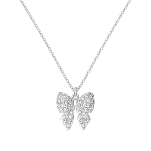 Ensemble de bijoux papillon, le cadeau romantique parfait en or blanc et nœud d'amour pour elle