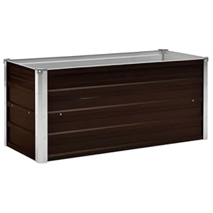 vidaXL Metall Hochbeet Braun 100x40x45cm