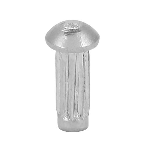 BONKZEBU Juego de Remaches Sólidos de Acero Inoxidable Precisos, Duraderos para Sujetar y Remachar Herramientas de Hardware, 100 Piezas M2 de Cabeza Redonda con Vástago Moleteado para Artesano