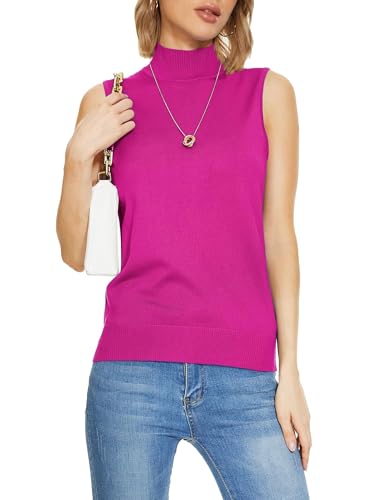 Image of INKOFF Sleeveless Mock Neck Turtleneck Knit Tops Women Dressy Casual Sweater Vest Business Work Tank